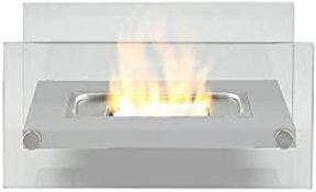 RRP £36.98 Bio Ethanol Fireplace Indoor Outdoor Camping Glass Top Burner Fire Scala