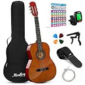 RRP £73.15 Moukey Acoustic Guitar Kit Beginner Boy Girl 3/4 Junior