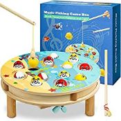 RRP £10.58 Montessori Magnetic Fishing Game Toy | Wooden Fishing