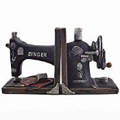 RRP £41.06 Vintage Singer Sewing Machine Shelf Tidy Book Ends