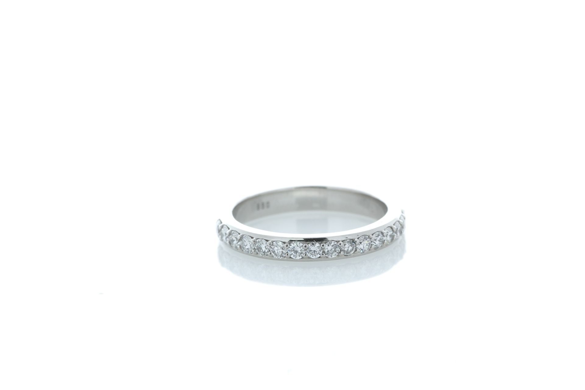 Platinum Claw Set Semi Eternity Diamond Ring 0.45 Carats - Valued by GIE £4,710.00 - Platinum Claw