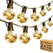 RRP £55.99 106.4FT 2-Pack Festoon Lights Outdoor