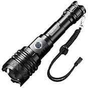 RRP £36.98 LED Torch Super Bright 20000 Lumens USB Rechargeable