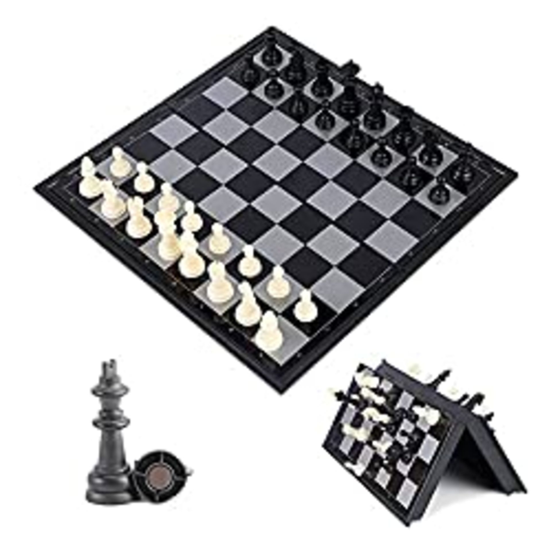 RRP £9.98 MoneRffi Chess Board Set Game Travel Chess Set Folding