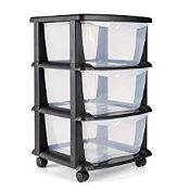 RRP £31.73 Plastic Storage Drawers on Wheels by Maxi Nature - Sturdy Frame