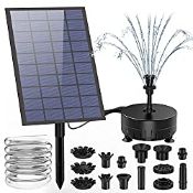 RRP £29.74 AISITIN 7W Solar Fountain Pump