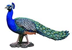 RRP £79.99 Vivid Arts 52cm Peacock Resin Ornament - XRL-PCOK-B