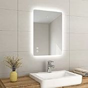 RRP £149.99 EMKE 500 X 700 mm Backlit Illuminated Bluetooth Bathroom