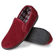 RRP £12.95 Mens Comfy Slippers Warm Winter Full Twin Gusset Slip