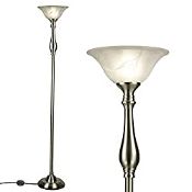 RRP £69.95 LIGHTACCENTS Royal Floor Lamp With Brushed Nickel Finish