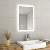 RRP £149.99 EMKE 500 X 700 mm Backlit Illuminated Bluetooth Bathroom