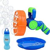 RRP £12.98 Inside Out Toys Bubble Gun Machine For Kids: with interchangeable heads