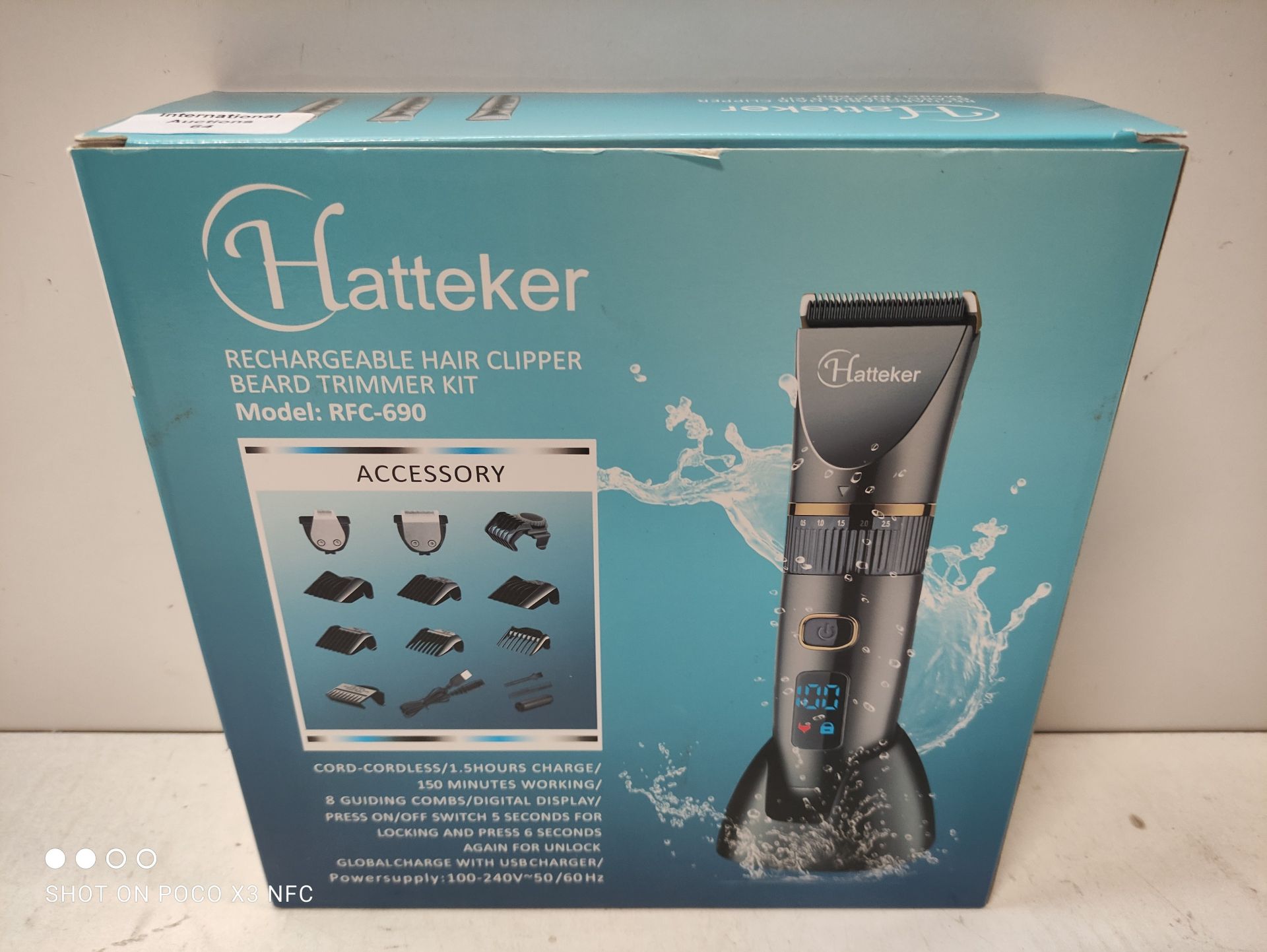 RRP £31.44 Hatteker Beard Trimmer Hair Clipper Professional Cordless - Image 2 of 2