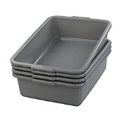 RRP £16.55 Jandson Grey Plastic Washing Up Bowl, Commercial Bus Boxes, 4 Packs
