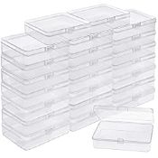RRP £25.08 Belle Vous Small Clear Plastic Storage Box Containers with Hinged Lid