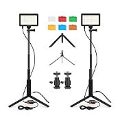 RRP £43.44 JITNU 2 Packs 90 LED Video Light with Tripod Stand/Color