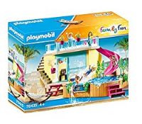 RRP £41.95 Playmobil 70435 Family Fun Beach Hotel Bungalow with Pool, for Children Ages 4+