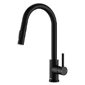 RRP £48.98 Tohlar Black Kitchen Taps with Pull-Down Sprayer Single Handle Kitchen Tap