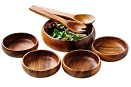 RRP £28.88 Premier Housewares Salad Bowl Wooden Bowls Salad Bowl