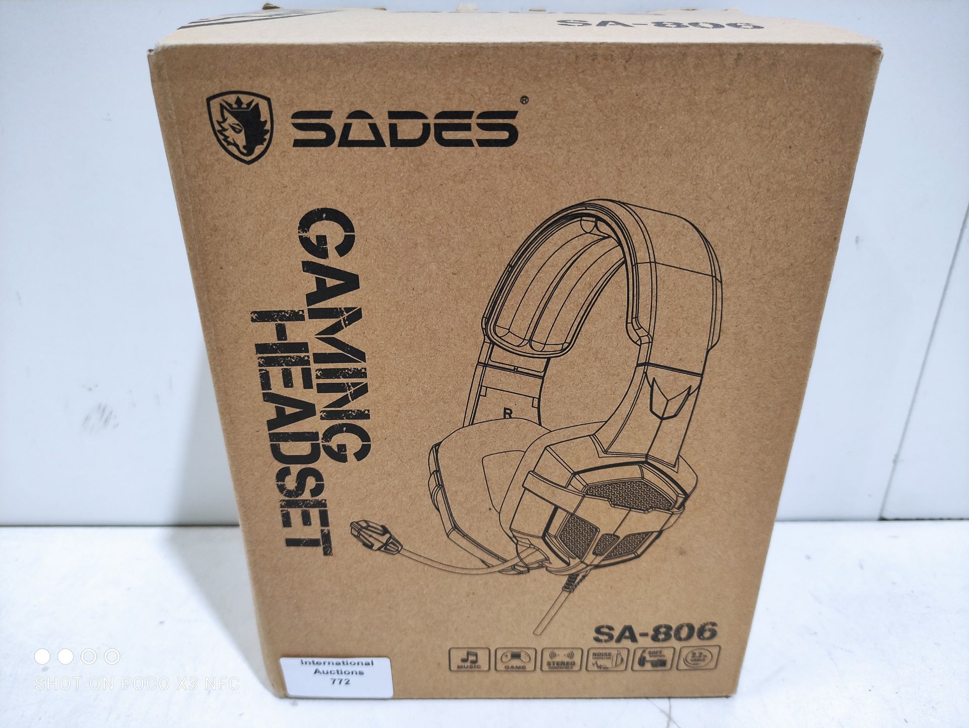 RRP £12.74 Gaming Headset SA806 3.5mm Wired Computer over Ear - Image 2 of 2