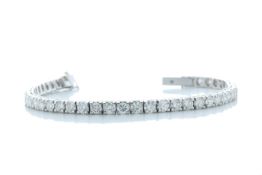 18ct White Gold Tennis Diamond Bracelet 7.00 Carats - Valued by IDI - 18ct White Gold Tennis Diamond