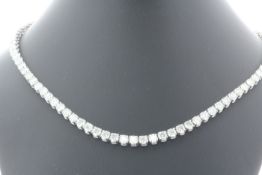 18ct White Gold Tennis Diamond Collarate 19 20.26" Carats - Valued by IDI - 18ct White Gold Tennis