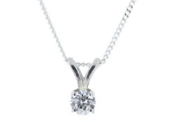 9ct White Gold Single Stone Claw Set Diamond Pendant 0.15 Carats - Valued by GIE £430.00 - A