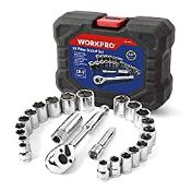 RRP £23.04 WORKPRO Socket Set 3/8" Ratchet Drive Sockets Wrench