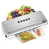 RRP £37.99 Bonsenkitchen Vacuum Sealer with Built-in Cutter & Roll Bag Storage