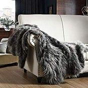 RRP £49.99 Luxury Faux Fur Throw Blanket