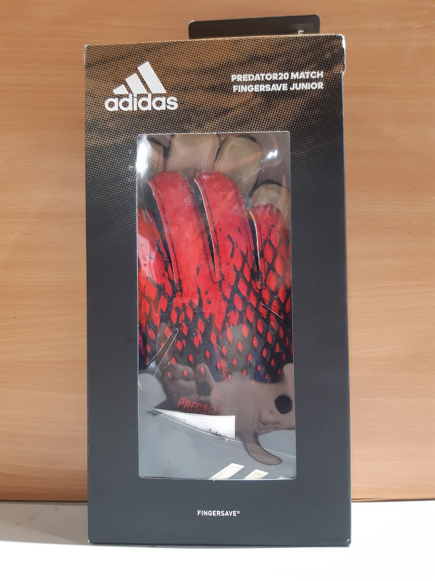 RRP £19.99 adidas Kids' PRED GL MTC FSJ Soccer Gloves, Black/Active red, 5.5 - Image 2 of 2