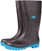 OX OX-S242411 Safety Wellington Boot - Heavy Duty Safety Boot - Steel Toe Cap Wellies - Black / Blue