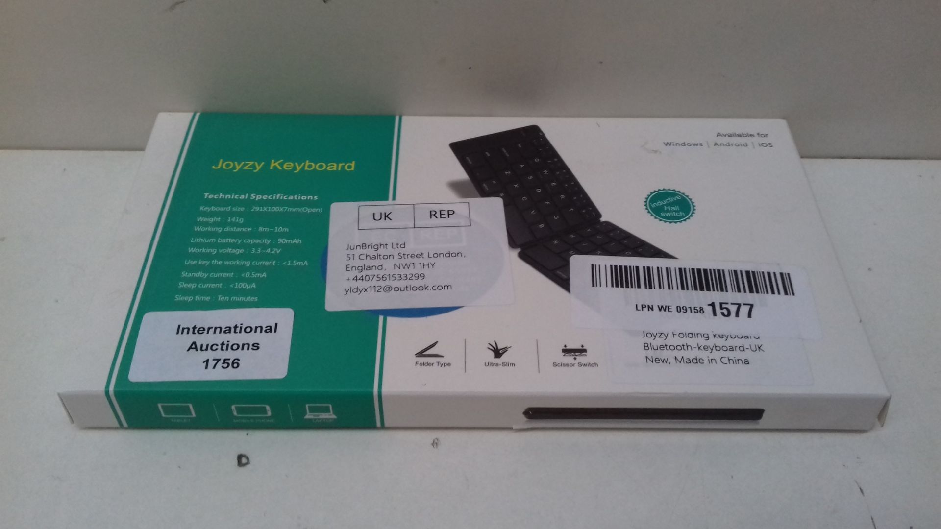 RRP £28.99 Folding Keyboard Portable Bluetooth Keyboard Joyzy - Image 2 of 2