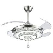RRP £132.34 Moerun 42" Crystal Ceiling Fan with Light 4 Retractable
