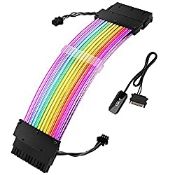 RRP £9.98 GIM 24 Pin RGB Extension Power Supply Sleeved Cable