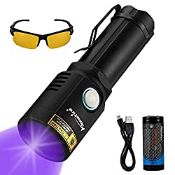 RRP £17.81 ALONEFIRE X901UV 10W 365nm UV Torch USB Rechargeable