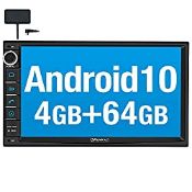 RRP £207.98 Vanku Android 10 Double Din Car Stereo Built-in DAB+