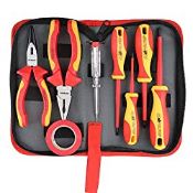 RRP £19.08 Hi-Spec 8 Piece Insulated Electrician Tool Set 1000V VDE Approved Pliers
