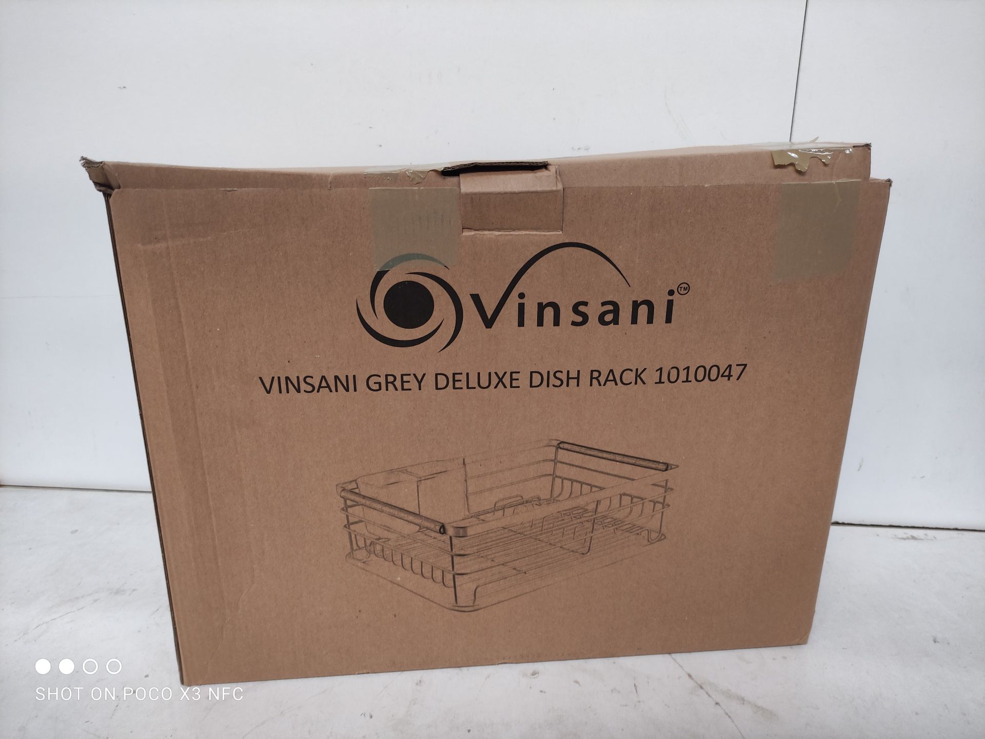 RRP £24.98 Vinsani Deluxe Dish Drainer Drying Rack with Wooden - Image 2 of 2