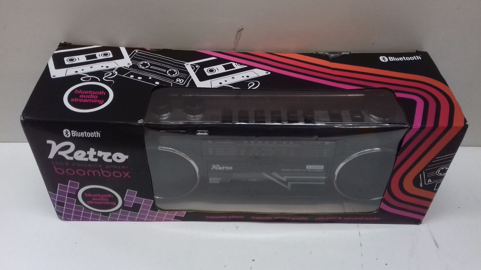 RRP £23.90 Cassette Boombox Black - Image 2 of 2