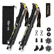 RRP £26.99 Glymnis Walking Trekking Poles 2pc/set Collapsible