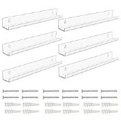 RRP £25.34 Belle Vous Clear Floating Shelves (6 Pack)