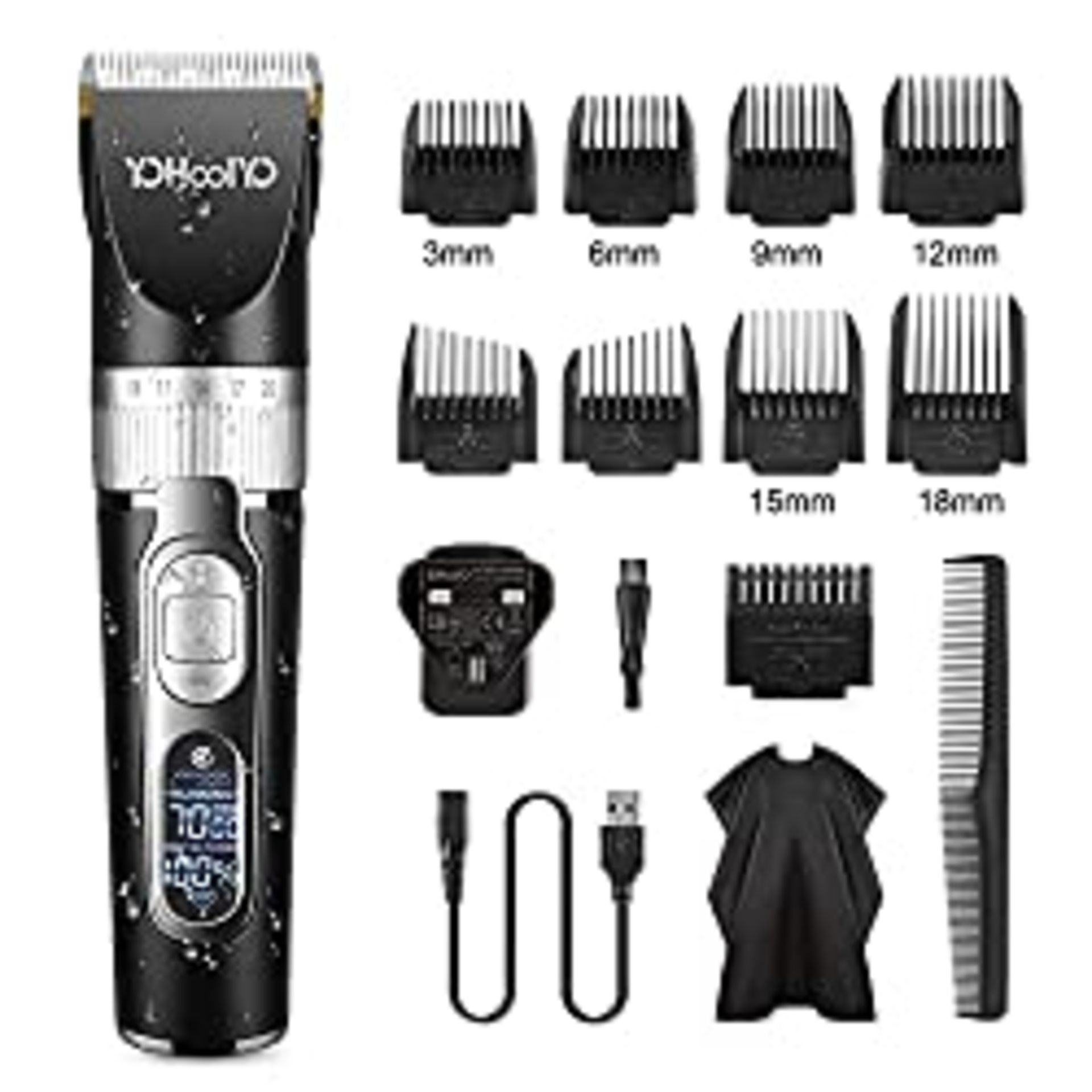 RRP £22.99 YOHOOLYO Hair Clipper Rechargeable Hair Trimmer Electric