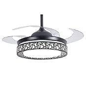 RRP £89.99 Moerun 42" Modern Ceiling Fan with Light 4 Retractable