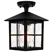 RRP £34.50 Matt Black Die-Cast Aluminium Traditional Lantern Porch