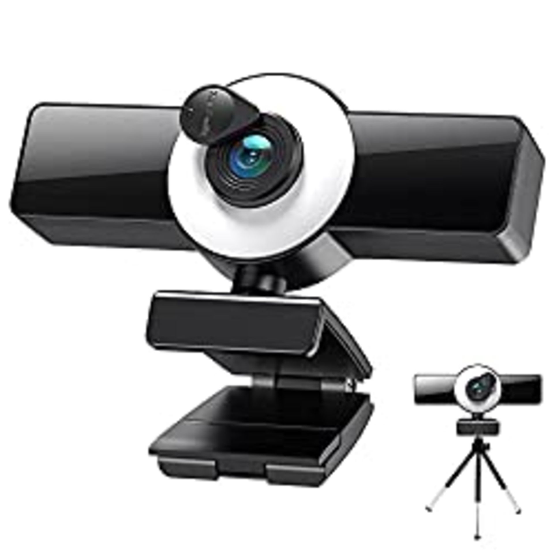 RRP £8.99 Webcam 1080p HD with 3-Level Brightness Ring Light for PC
