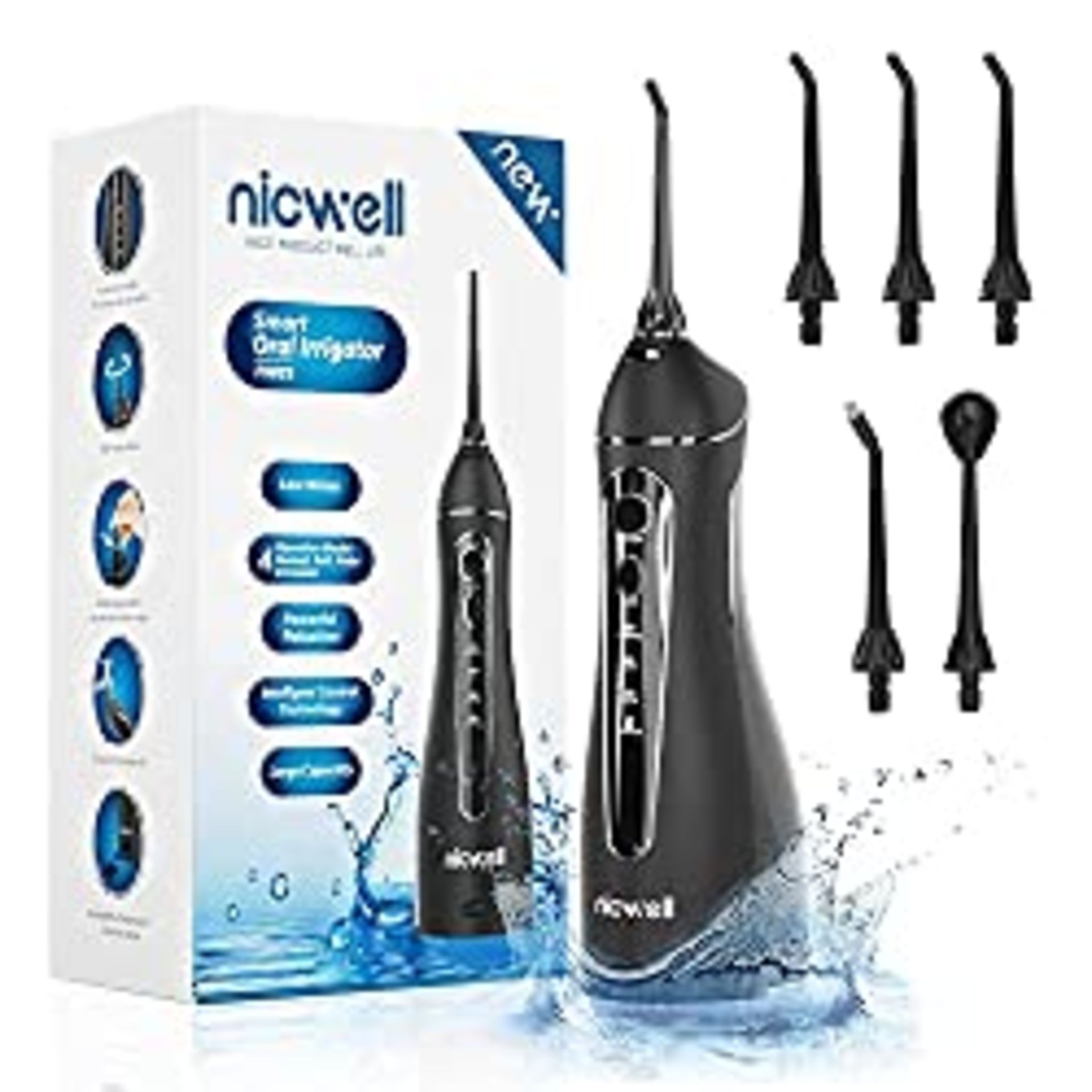 RRP £29.99 Water Flossers for Teeth Cordless - Nicwell Oral Irrigator Dental