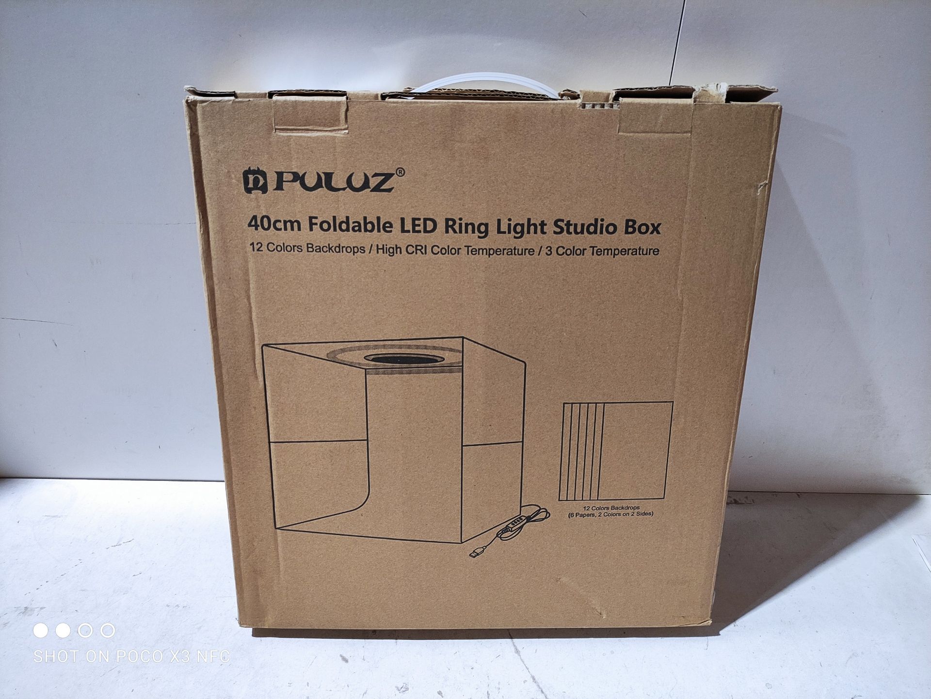 RRP £50.72 Photo Studio Light Box 16in/40cm PULUZ Portable Photography - Image 2 of 2