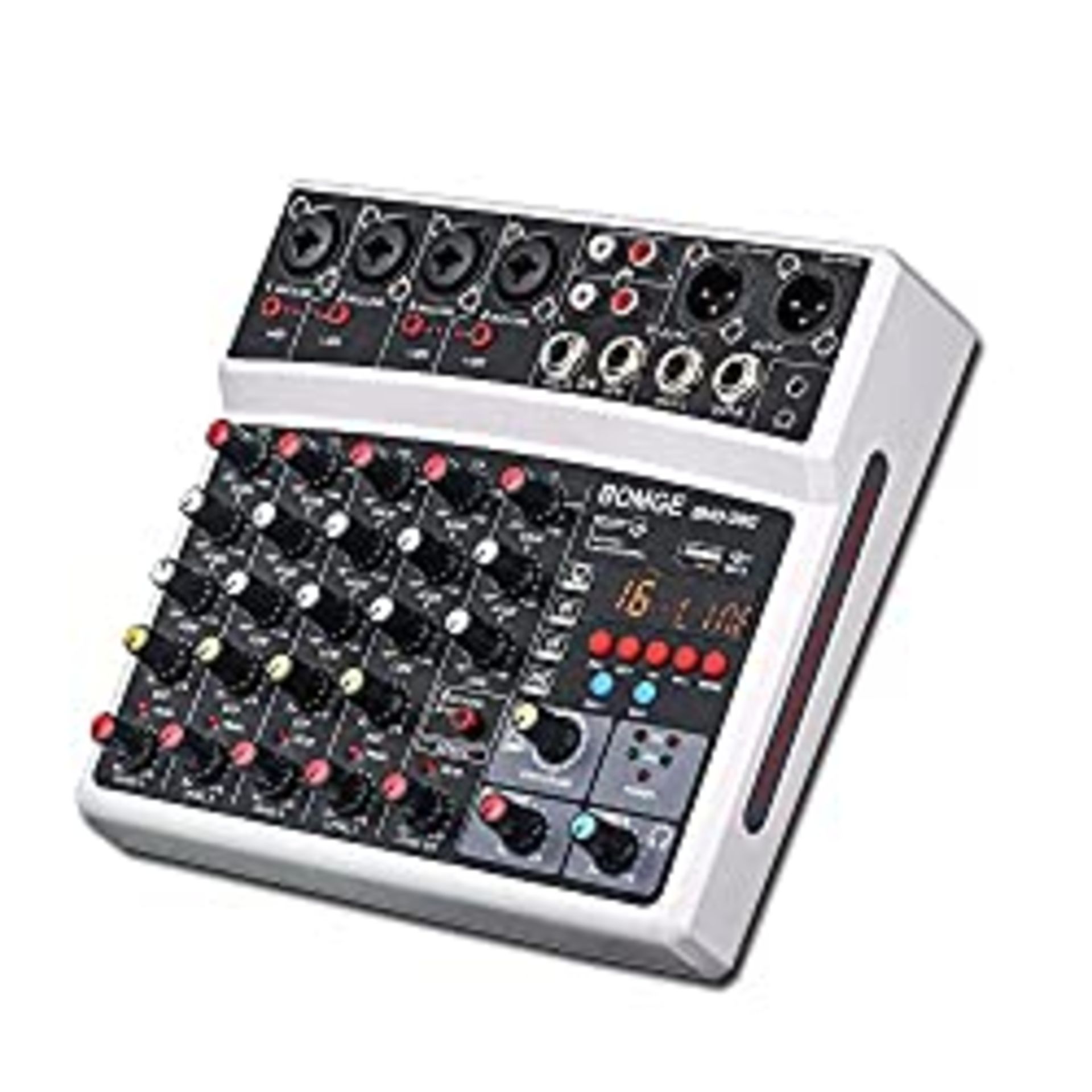 RRP £58.20 BOMGE 6 channel dj audio mixer with MP3 USB Bluetooth