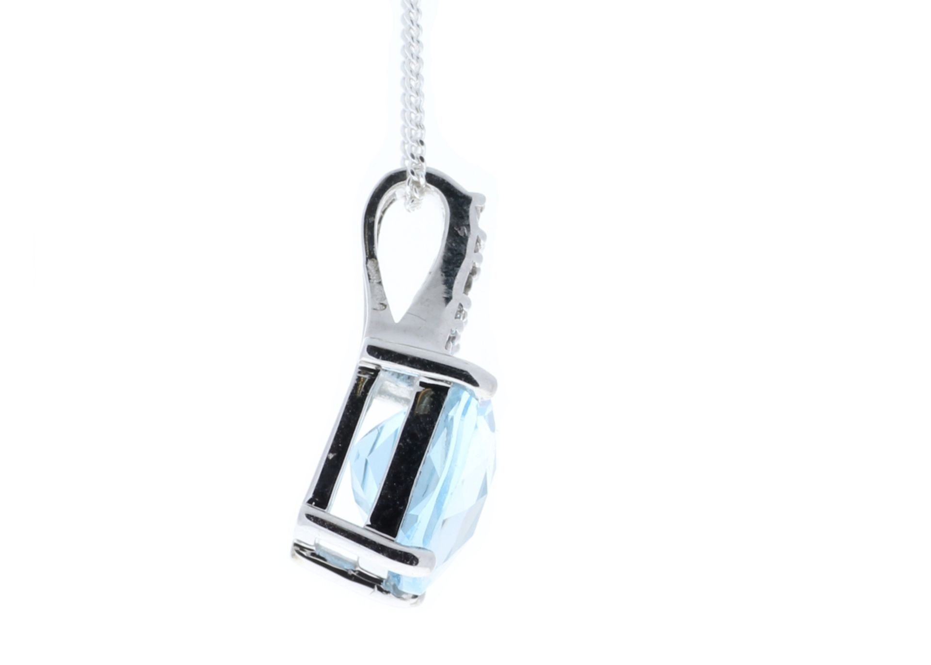 9ct White Gold Diamond And Blue Topaz Pendant 0.05 Carats - Valued by GIE £1,470.00 - A stunning 3. - Image 3 of 6